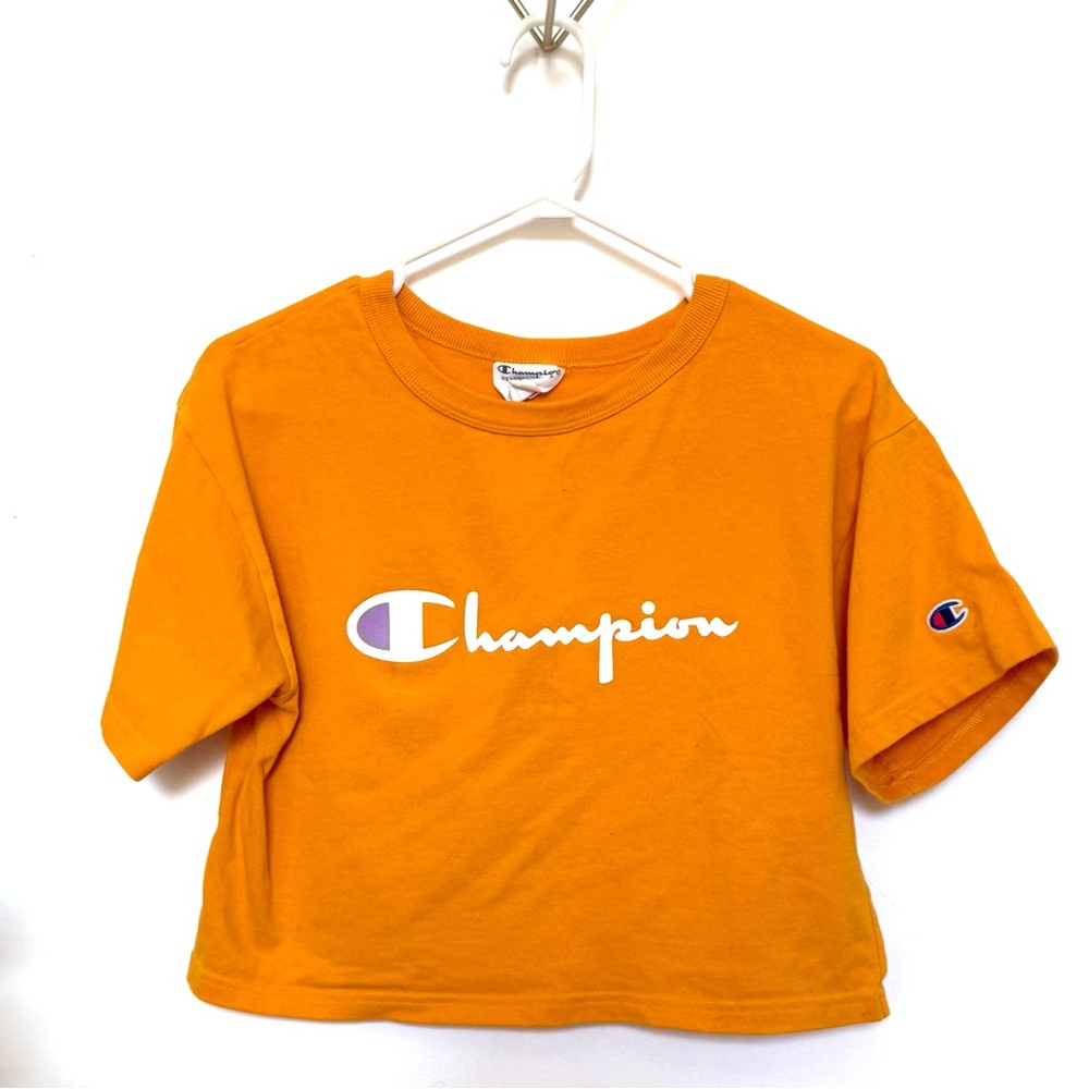 Champion Crop Top Short Sleeve Tee in Vibrant Orange XS